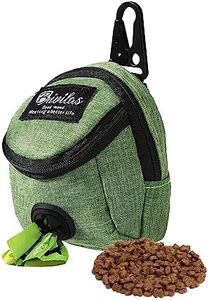 FuninCrea Bolsa de golosinas para perros, tela Oxford, bolsa de entrenamiento para perros para viajes y entrenamiento al aire libre (verde)
