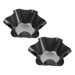 MQUPIN Set of 2/4/6/8 Non-Stick Fluted Tortilla Shell Pans Taco Salad Bowl Makers, Non-Stick Carbon Steel Baking Mold (2)