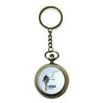 AUGEN Premium Pocket Watch Metal Keychain Ladakh Retro Vintage for Gifting With Key Ring Anti-Rust (Pack Of 1)