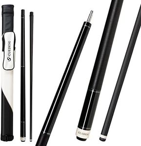 CUEDESG Carbon Fiber Pool Cue Stick 10.5mm/11.8mm/12.5mm,Low Deflection Pool Stick,Professional Cue Stick with Case… (Black_Linen Wrap_12.5mm)