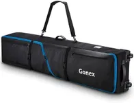 Gonex Snowboard Bag with Wheels, 1200D Polyester Padded Ski Bag for Air Travel, Adjustable Length Up to 175cm & 190cm, Waterproof PVC Rolling Ski Bag with Skis Strapes & Ample Storage Pockets