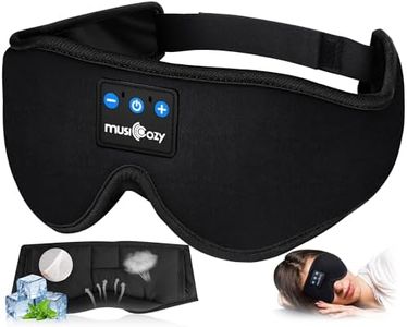 MUSICOZY Sleep Headphones Bluetooth 5.2 Headband Sleeping Headphones Sleep Eye Mask, Wireless Music Earbuds Earphones for Side Sleepers Men Women Air Travel Cool Tech Gadgets Unique Gifts