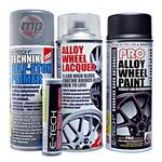 MP Essential 4 Step System Alloy Wheel Restore Refurbishment Repaint Pack | Alloy Wheel Primer, Lacquer & E-Tech Pro Paint with FREE Putty Included (Bavarian Dark Anthracite Grey)