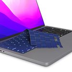 Kuzy Premium MacBook Pro 14 inch Keyboard Cover - MacBook Pro Keyboard Cover Skin 14 16 inch 2023 2022 M3 M2 M1 A2779 A2442 A2780 A2485 - MacBook Air 15 inch Keyboard Cover 13 A2941 A2681, Navy