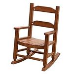 BplusZ KD-21N Child's Rocking Chair Porch Rocker Indoor Outdoor Ergonomic Wood Brown Ages 3-6