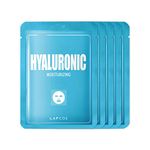 LAPCOS Hyaluronic Acid Sheet Mask, Daily Face Mask to Protect and Nourish Skin, Korean Beauty Favorite, 5-Pack