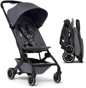 Joolz AER+ Lightweight & Compact Travel Stroller - Portable One-Hand Fold Design - Ergonomic Seat for Infant & Toddler (up to 50 lb) - XXL Sun Hood - Stroller for Airplane -Travel Pouch - Stone Grey