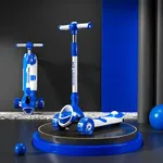 StarAndDaisy Scooter for Kids 3-12 Year Boys and Girls / 3 Wheel Skate Scooter with PU Led Wheels, 4 Gear Hight Adjustment, Foldable Design to Easy Store, Up to 70 Kg Weight Support -Blue