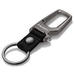 Spigen Carabiner Key Ring Clip, Car Keychain Clip, Bottle Opener Key Chain (1 Pack)- Gunmetal, Black