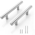 30 Pack - 3" Hole Center（76mm） Cabinet Handles Pulls for Kitchen Stainless Steel Brushed Nickel Drawer Pulls 5" (128mm) Length