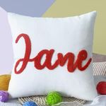 Wucidici Custom Embroidered Name Pillow Cushion,Personalized Cushions Cover with Text for Family, Monogrammed Throw Pillow Cover Gift for Mom Couple Housewarming Birthday 35X35cm