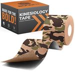 Boldfit Kinesiology Tape for Physiotherapy Kinesio Tape for Sports Injury Pain Relief Muscle Tape for Shoulder, Wings, Arms, Ankle K Taping Waterproof Athletic Tape for Pain Support -2 Inch Green Camo