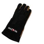 Mazona Heat Resistant Gauntlet Glove - Pack of 1 | Fireproof & Heat-Resistant Right Hand Glove Mitt for Fireplace, Oven & Stove Safety | Black