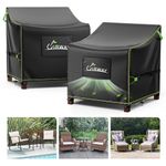 UIRWAY Patio Furniture Chairs Covers 2 Pack, Waterproof Outdoor Chair Covers with Storage Bag, 420D Tear-Resistant for Outdoor Lawn Patio Furniture Chairs Covers Fit up to 38"W x 40"D x 31"H, Black