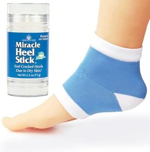 Miracle of Aloe, Miracle Heel Stick - Gel Socks Combo with UltraAloe, 2.5 Ounce Stick and Silicone Moisturizing Gel Heel Socks