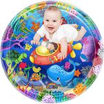 ZMLM Baby Water-Mat Gifts Toys: 40*40Inch Inflatable Tummy Time Play Mat Developmental Toy for 3-12 Months 1-2 Year Old Girls Boys Infant Activity Game Stuffs for Toddler Birthday Halloween Christmas