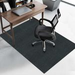 Bolinker Office Chair Mat Carpet Floor Mat Gaming Desk Mat Computer Chair Mat About 47"x 35"TPR Washable Floor Mat Carpet Chair Mat Floor Protector Non Slip Rug Pad Chair Mat for Hardwood Floor（Black）