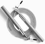 Speed Jump Rope - 360° Swivel Ball Bearing - Adjustable steel coated rope-Aluminum Anti Skipping Handle -Fitness Training Boxing Sports Exercises -Suitable for Kids and Adults (Sillver)