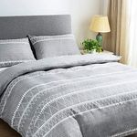 Lekesky Twin Duvet Cover Grey Microfiber Duvet Cover Twin Set with Zipper Closure and Corner Ties, 1 Soft Duver Cover (68x90 Inches) and Pillowshams, Gray