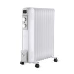 Geepas Oil Filled Radiator Heater, 2500W – Energy Efficient Electric Heater – 3 Power Settings, Adjustable Temperature & Low Running Cost – Ideal for Home Office – 2 Year Warranty, 11 Fins, White