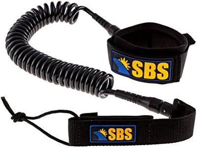 SBS 10' Coiled SUP Leash - Guaranteed for Life - Ultra Premium 10 ft Paddleboard Leash