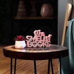 NUKKAD TALES The Smell of Books Pink Showpiece Home Decor Items for Living Room Decorative Items for Book Shelf Birthday Gift Items Gift for Book Lovers (7 x 4.8 inch)