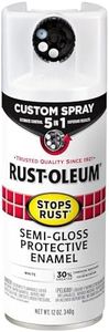 Rust-Oleum 376910 Stops Rust Custom Spray 5-in-1 Spray Paint, 12 oz, Semi-Gloss White