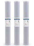 Hydronix HX-CB-25-2005/3 Universal NSF Coconut Activated Carbon Block Water Filter, 2.5" x 20"-5 Micron, White