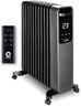 Devola Platinum 2500W Oil Filled Radiator, Quiet Electric Heater with Digital Thermostat, ECO Mode, 24H Timer, Child Lock, Overheat & Tip-Over Protection, Portable, Free Standing, Black - DVOFR2500B