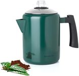 Mixpresso Stainless Steel Stovetop Coffee Percolator, Percolator Coffee Pot, Excellent For Camping Coffee Pot, 37oz 5-8 Cup Coffee Maker, Stainless Steel Coffee Percolator, Green Coffee Maker