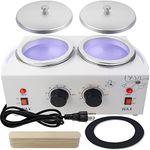 Adoture 1.2L Double Wax Warmer Machine for Hair Removal, Professional Electric Wax Heater with Adjustable Temperature, Including 40PCS Wooden Wax Sticks