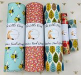 Natural Reusable Beeswax Food Wraps - X Large Set of 5 Sheets 3 Large,1 Medium,1 Small Sizes Wraps