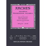 ARCHES A1795098 Pad Enc 26x36 12H Aquarelle 100% Satin 300g NAT, White Natural