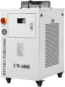 GarveeTech Industrial Water Chiller, 15L 0.73hp 8.7gpm CW-6000 Water Cooling System, Water Cooler for CO2 Laser Engraving & Cutting Machine, Laser Chiller Cools 9125 BTU/Hour for Laser Cutter