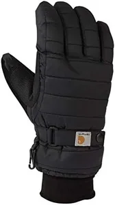 Carhartt Women's Quilts Insulated Breathable Glove with Waterproof Wicking Insert, Black, Large