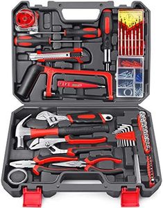 Arrinew Tools Kit 108pcs DIY General Household Hand Tool Kit with Plastic Toolbox Storage Case for Daily Repair and Maintenance