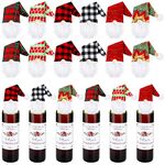 18 Pieces Christmas Wine Bottle Gnome Cover Gnome Toppers Plush Wine Bottle Mini Covers Liquor Bottle Gnome Covers for Christmas Decorations Xmas Tree