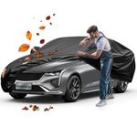 Car Cover, WAWOFUN Waterproof Full Car Covers Outdoor Indoor Car Cover with Cotton, Rain Snow UV Dust All Weather Protection Breathable Automobiles Hail Protector (Fit Sedan Length 470 to 490cm)