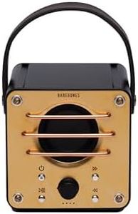 Barebones Block Tower Speaker – Vintage Brass & Copper Wireless Bluetooth Speaker with 20+ Hour Battery Life, Leather Strap for Portability – Ideal for Outdoor Adventures and Home Use