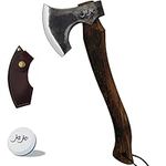 JXE JXO Camping Hatchet - Forged Steel Axe with Leather Sheath - Survival Axe for Wood Splitting and Chopping - Bushcraft Hatchet - Perfect for Outdoor Adventures