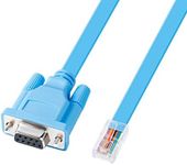 DTECH 1.8m DB9 to RJ45 Console Cable Cisco Device Management Serial Adapter (6 Feet, Blue)