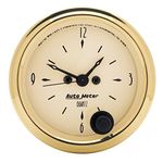 Auto Meter 1586 Golden Oldies 2-1/16" 12V Short Sweep Electric Quartz Movement Clock with Second Hand