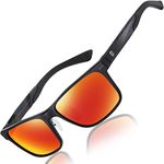 Duco Polarized Sunglasses for Men Vintage Luxury Carbon Fiber Retro Sports Sun Glasses Driving Shades 100% UV Protection 8207