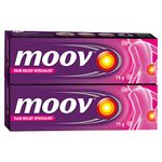 Moov Fast Pain Relief Cream - 75g | Suitable for Back Pain, Muscle Pain, Joint Pain, Knee Pain | 100% Ayurvedic Formula | Suitable for Sports & Gym related injuries (Pack of 2)