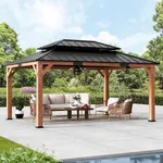 Modern Shade Rosewood Wood Gazebo 1