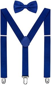 habibee Suspender and Bow Tie Set for Men Adjustable Braces with Y Back, Diverse Colors, Strong Clips