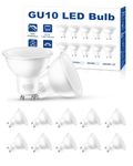 EvaStary GU10 LED Bulbs Cool White 6000K, 5W GU10 Halogen Spotight Bulbs 50W Equivalent, 500LM Energy Saving GU10 Bulbs, 120°Wide Beam, Non-Dimmable, 10 Pack