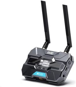 TIMBOOTECH Wireless Video Receiver, Supports Up to 4 Receivers, 1080P HD@60Hz, 2.4 & 5.8GHz, 1000FT Los Range, 66ms Latency, OLED Screen, Smart Channel HDMI Wireless System