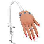 Practice Hand for Acrylic Nails,Silicone Nail Practice Hand with Stand Bracket,Realistic Bendable Mannequin Hand, Fake Hand for Nails Display, Manicure, Nail Tech