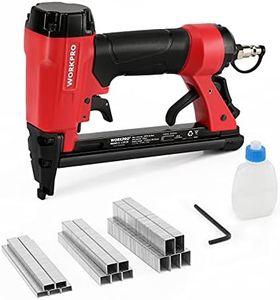 WORKPRO Pneumatic 20 Gauge Staple Gun, T50 Upholstery Stapler with 1260pcs Staples 1/4”to 5/8”, Rear Exhaust, for Carpentry, Woodworking and DIY Projects